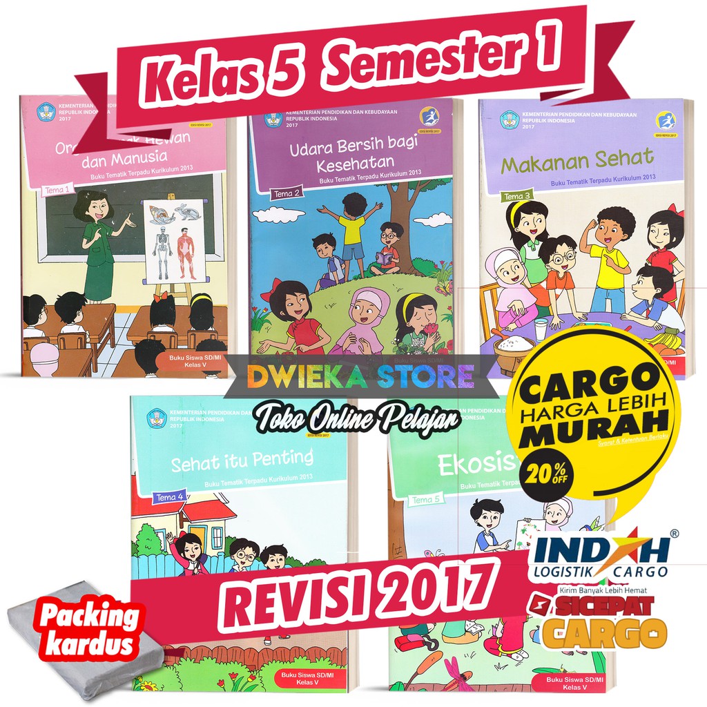 Paket Buku  Tematik SD Kelas 5 Semester 1 Tema 1 2 3 4 5 