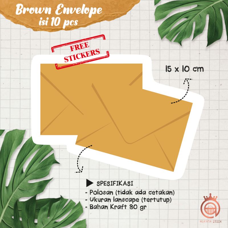

10 PCS AMPLOP COKLAT / AMPLOP KRAFT / BROWN ENVELOPE