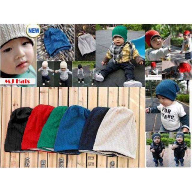 Mj hat / topi kupluk bolak balik / kupluk bayi dan anak