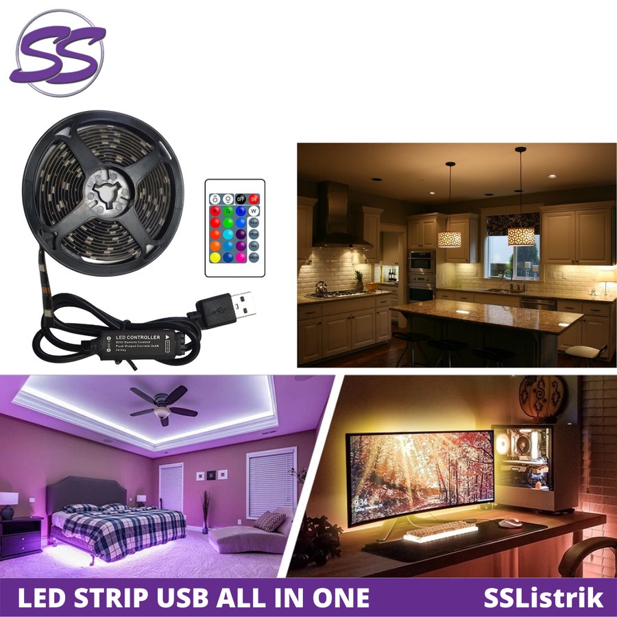 Jual Lampu Led Strip Rgb Usb Mood Light Remote Control Tipe Import