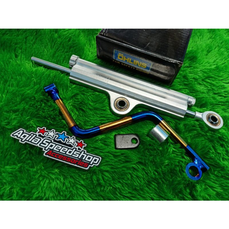 Stabilizer stang Ohlins laser braket stabilizer twotone universal semua motor