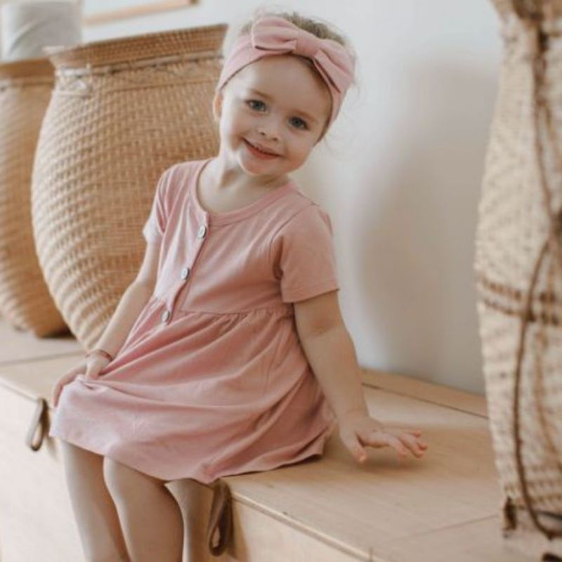 BohoBaby SHORT SLEEVE DRESS BohoPanna / Boho SET Dress Anak Perempuan Dengan Celana Bloomer