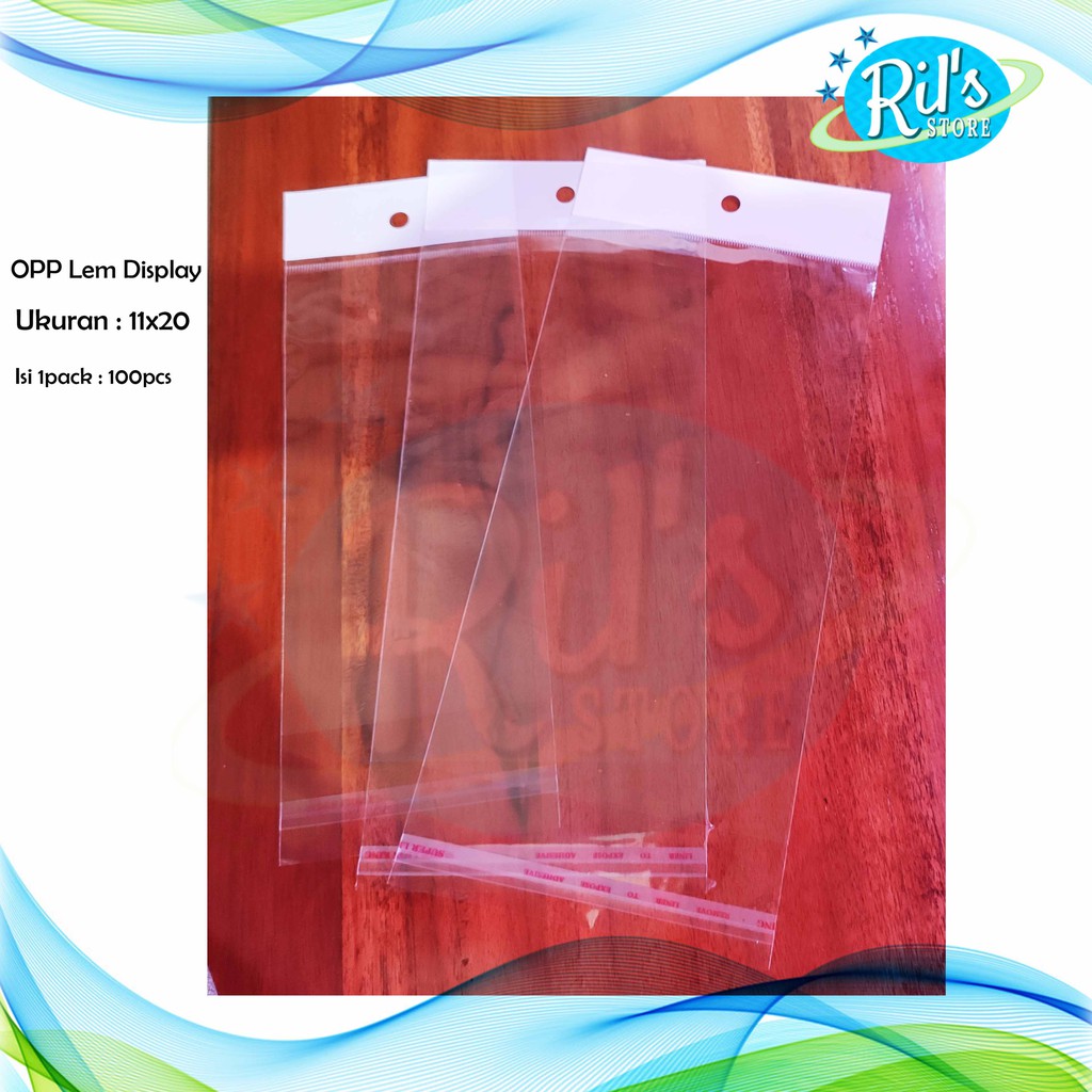 Plastik Display 11 x 20 / Plastik OPP Lem 11x20 / Plastik Kemasan seal /  Plastik Gantung / Aksesori