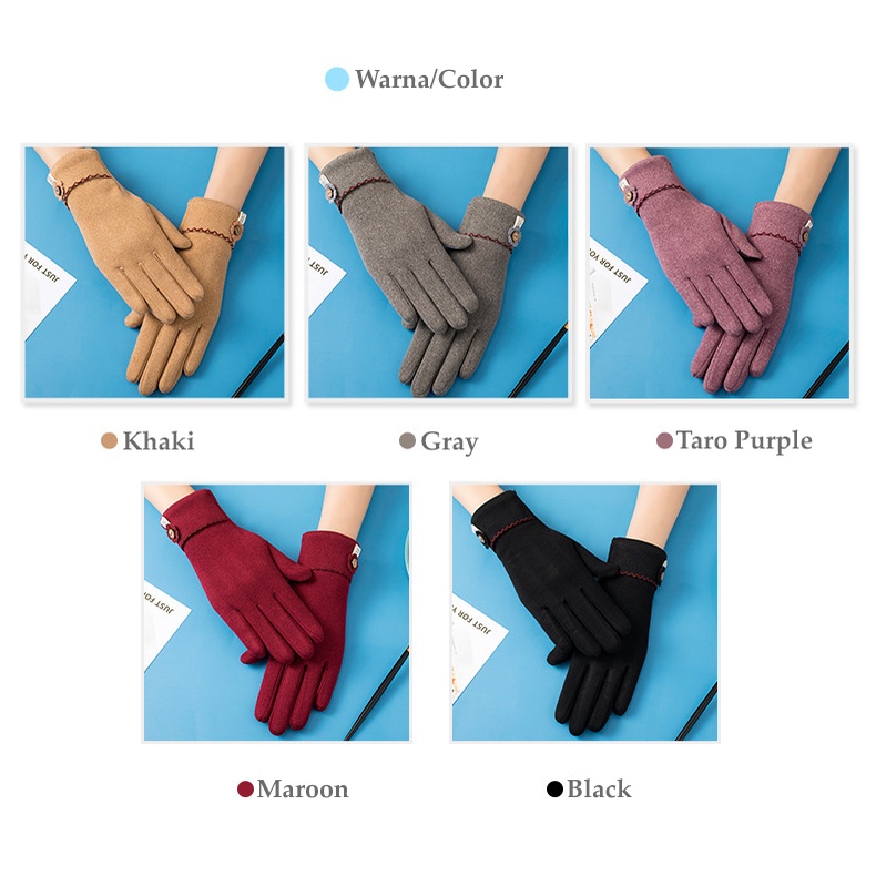 Sarung Tangan Wanita Touchscreen Layar Sentuh Gadget Full Tangan Women's Gloves Korean Version