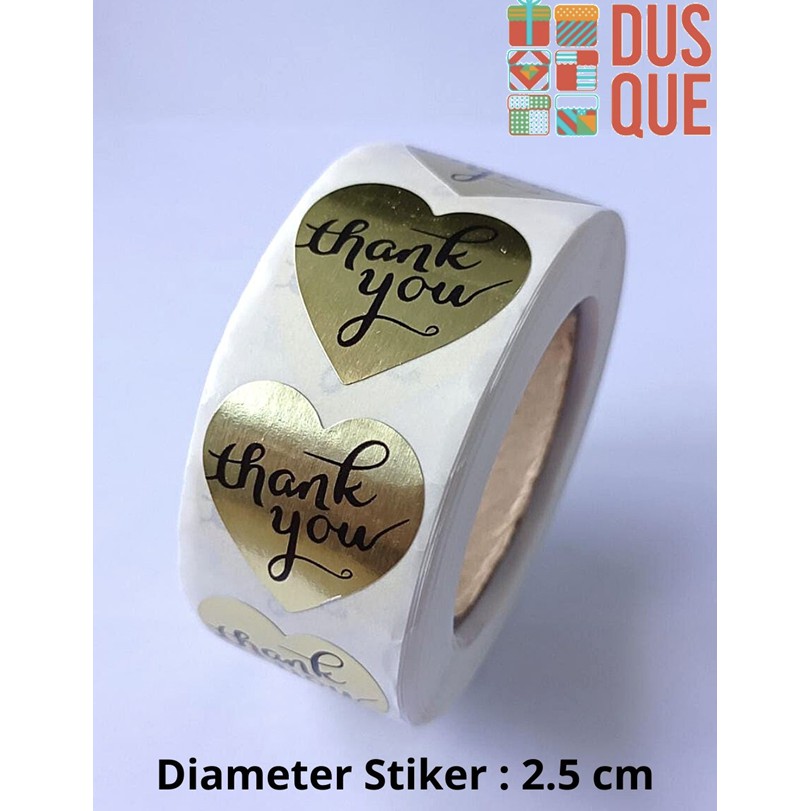 (10PCS) STIKER THANK YOU LOVE EMAS / STICKER THANK YOU LOVE