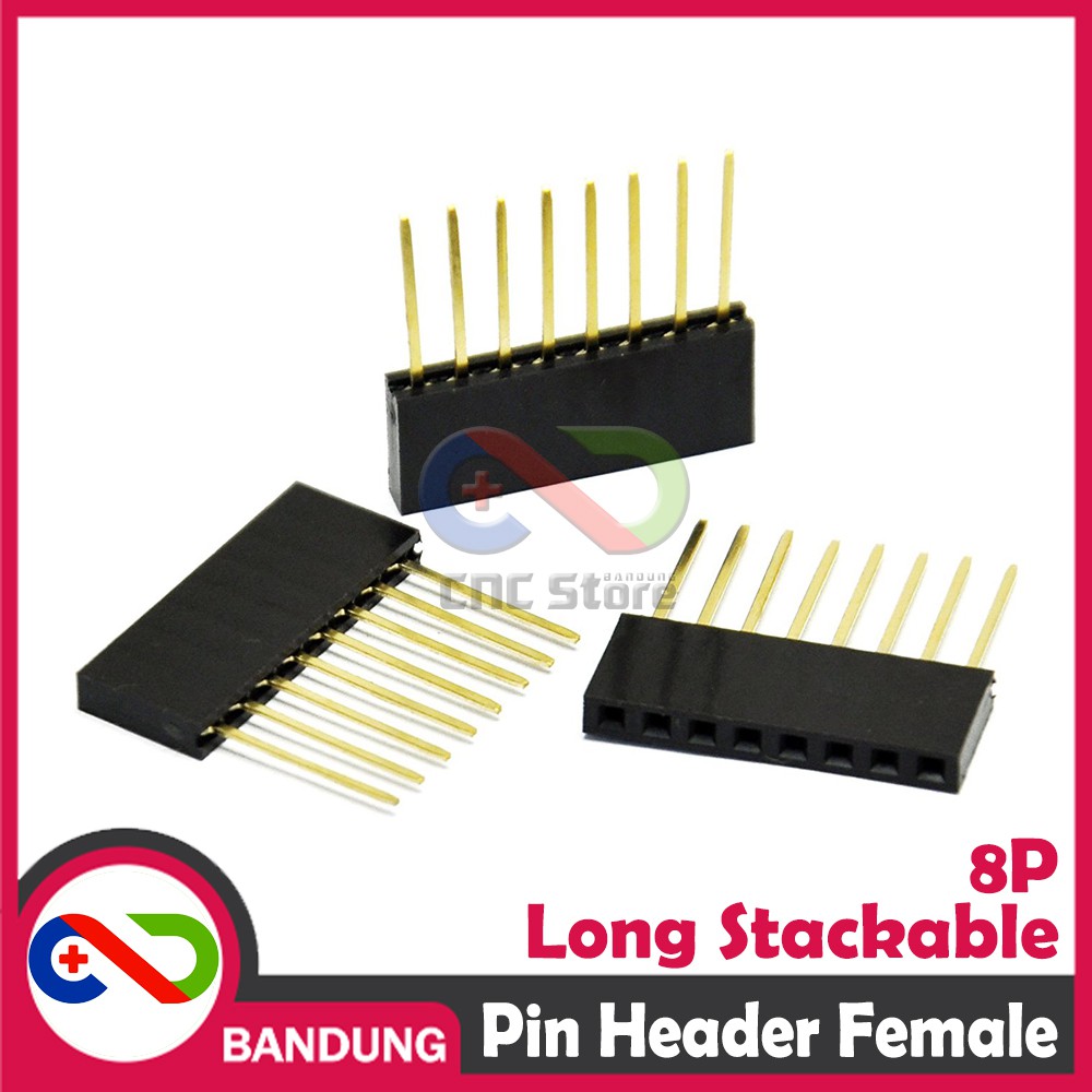 PIN HEADER FEMALE 8 8P 10MM LONG STACKABLE FOR ARDUINO UNO MEGA