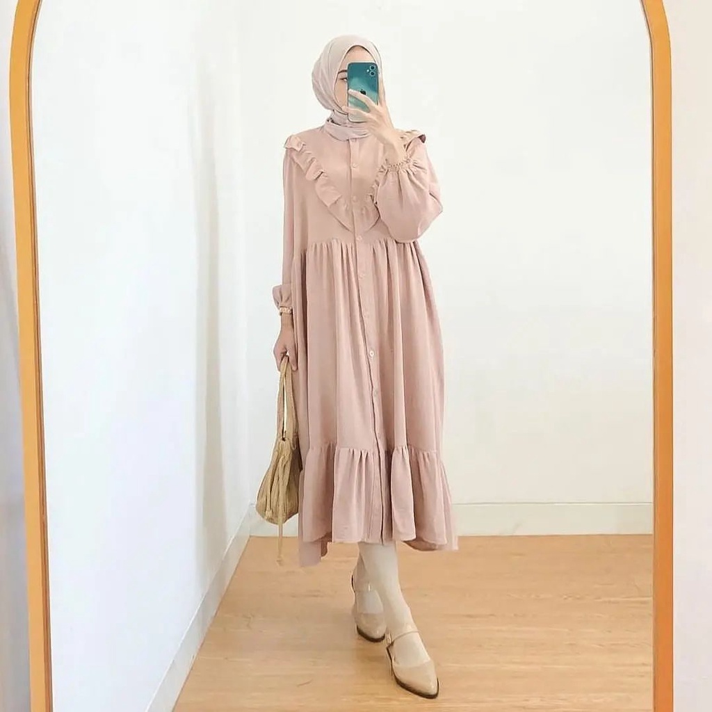 Shella midi dress | midi dress wanita | gamis busui