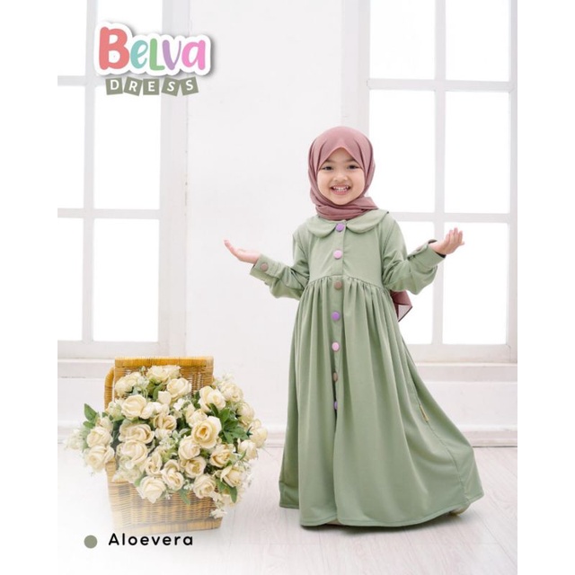 BELVA DRESS KIDS 7-8 TAHUN/DRESS MUSLIM ANAK PEREMPUAN/GAMIS ANAK TANGGUNG/DRESS SHAKILA/FASHION MUSLIM REMAJA/SHAHIA GAMIS ANAK/FAR MOSLEMSTORE