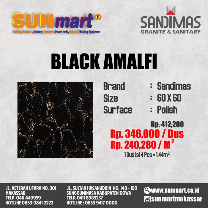 KERAMIK SANDIMAS BLACK AMALFI 60X60