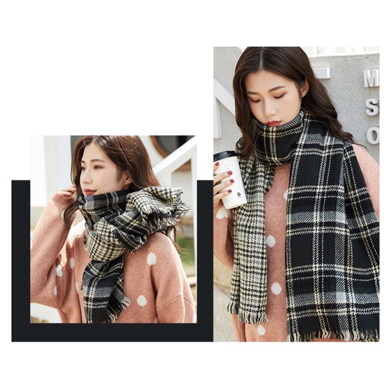 Scarf winter wanita reversible syal musim dingin long selendang panjang cewek import korea Kylie