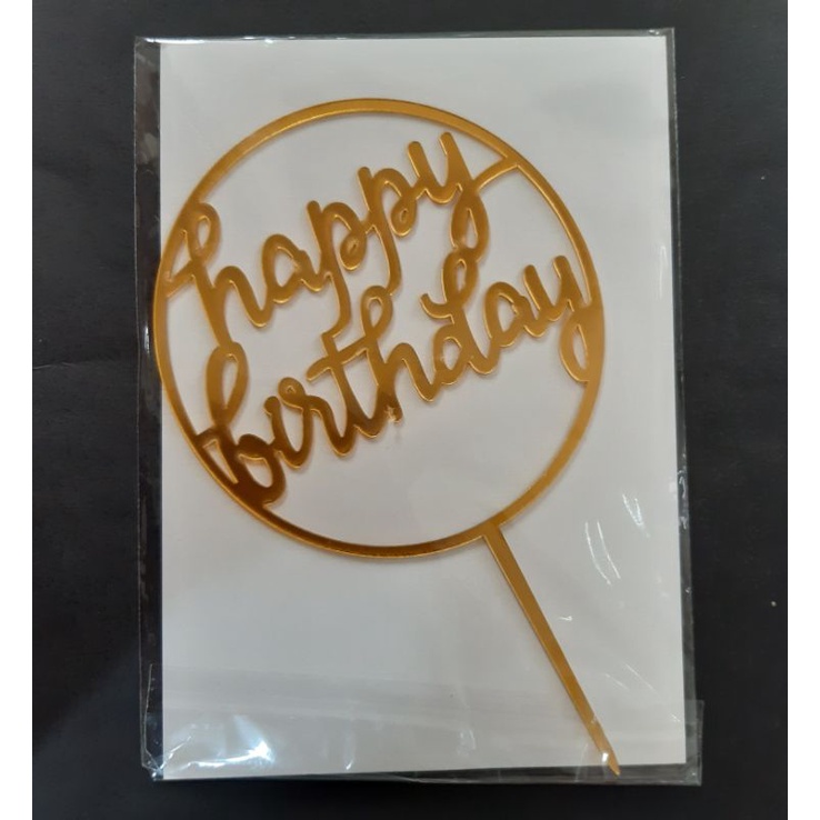 

Cake Topper Happy Birthday / Tusukan Hiasan Kue Happy Birthday Acrylic