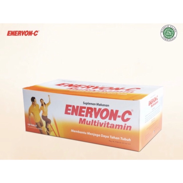 Enervon C Mengandung Vitamin C 500 mg dan vitamin B kompleks (kemasan strip isi 4 tablet)