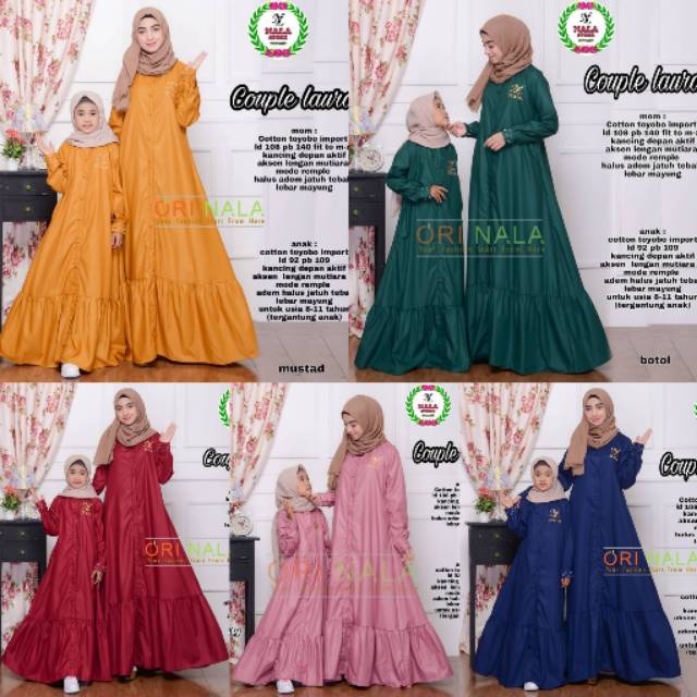 Maxi maxy couple moms mom kids kid ibu anak dress gamis toyobo ninos laura nala tuyobo