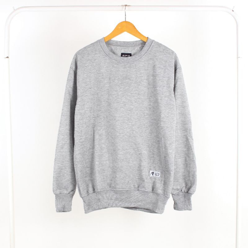 Crewneck NGK Polos pria dan wanita premium-C abu muda