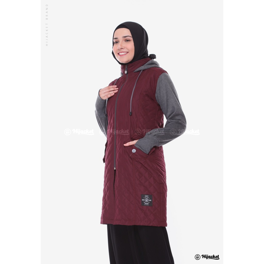 HIJACKET GRACIELA JAKET MUSIM DINGIN - OUTWEAR MUSLIMAH TEBAL NYAMAN WINTER FASHION-Maroon