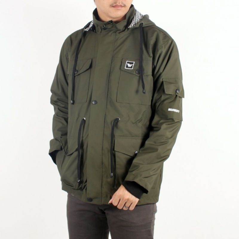 JAKET PARKA PRIA MOUNTAIN HIJAU ARMY