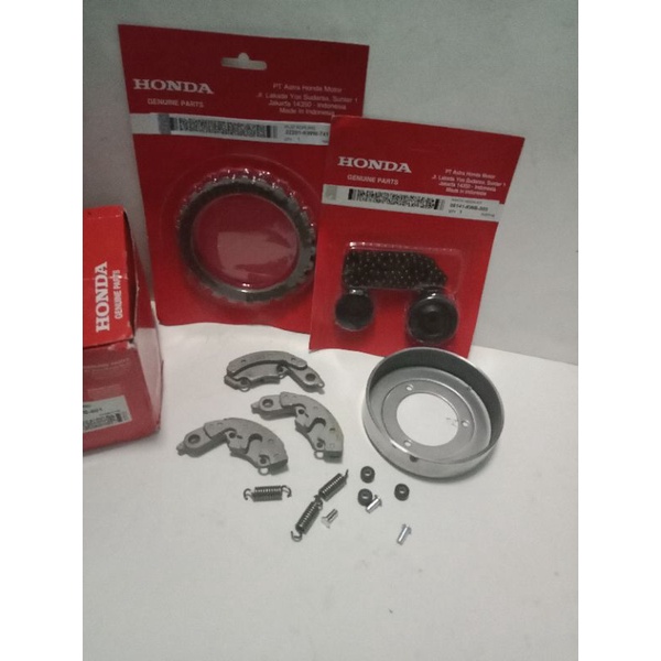 Paket kopling, mangkok ganda, kampas ganda, plat kopling, rantai keteng, karet ganda Revo Absolute b