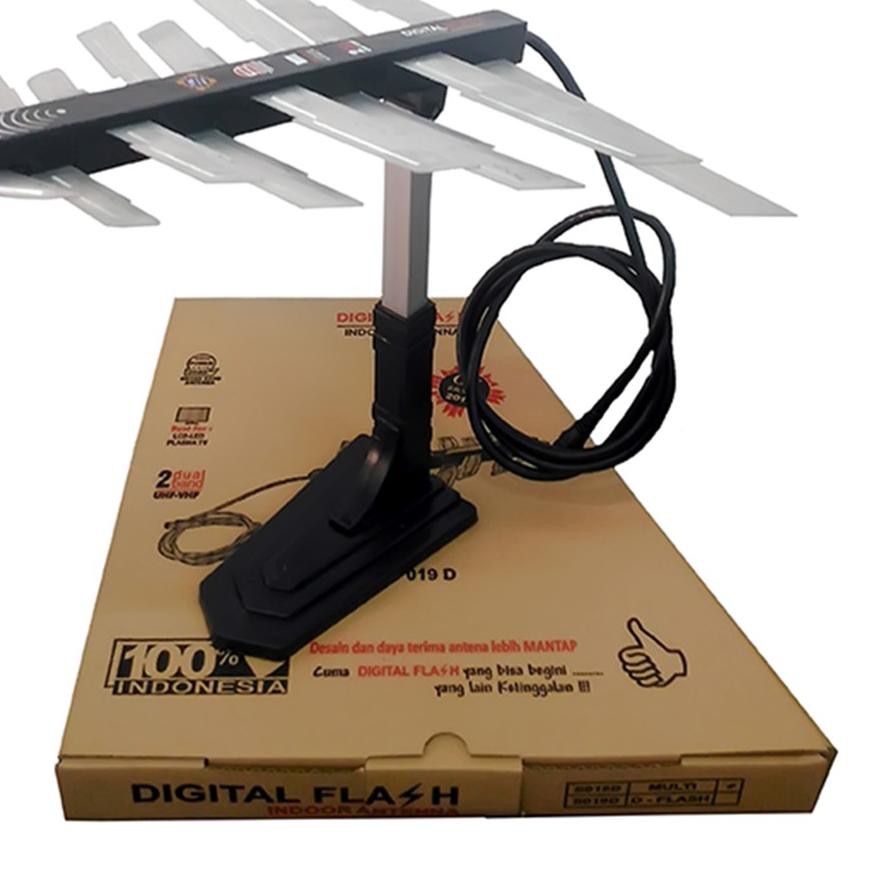 Produk Terbaik NEW Antena TV FLASH S 019 D Digital Indoor Dalam LED LCD Dual Band UHF VHF. . . . .