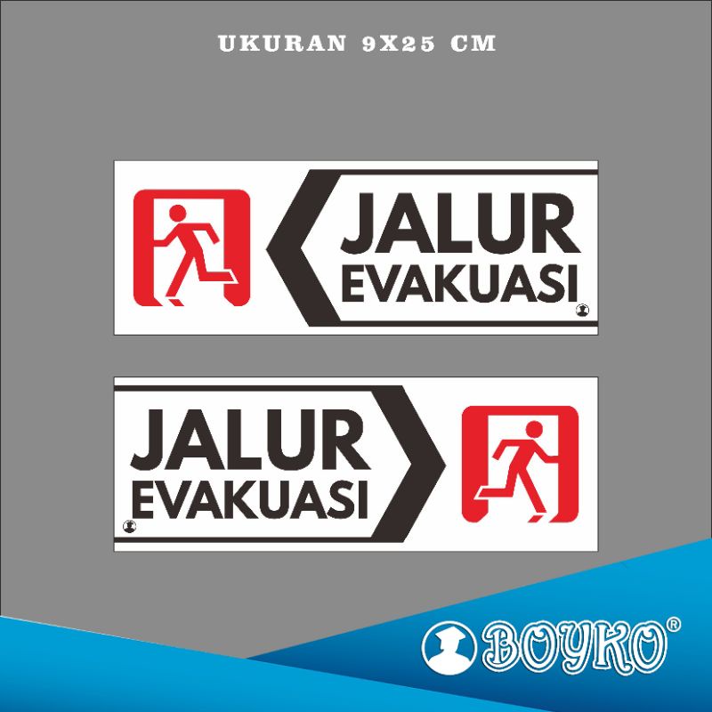 

Acrylic Sign/papan nama/Label Acrylic Jalur Evakuasi Kanan / Jalur Evakuasi Kiri