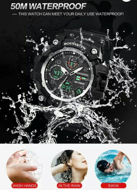 BOSTANTEN  Jam tangan pria waterproof terbaru 2052K/jam tangan sport original