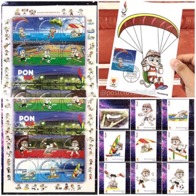 

Postcard Prangko Indonesia PON XIX 2016 Jawa Barat Sport Kartu Pos MULUS MURAH filateli postcrossing