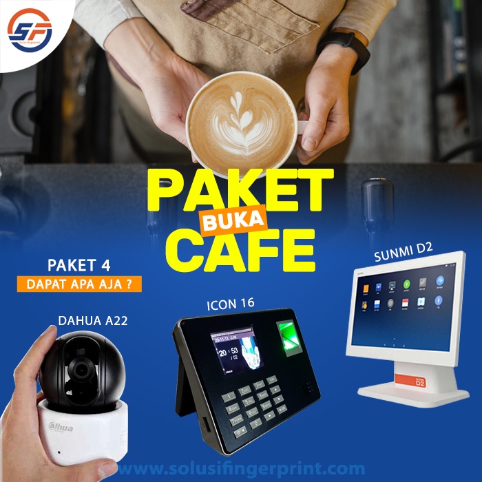 Paket Mesin Kasir CCTV Mesin Absen | Paket Buka Cafe / Coffee Shop Paket 3 dan Paket 4