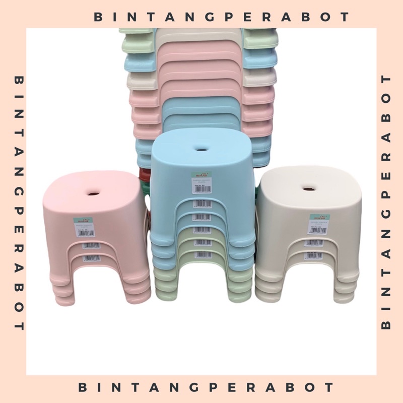 RED HOUSE - Bangku Jongkok Plastik / Kursi Jongkok Plastik / Bangku Kursi Warna Pastel
