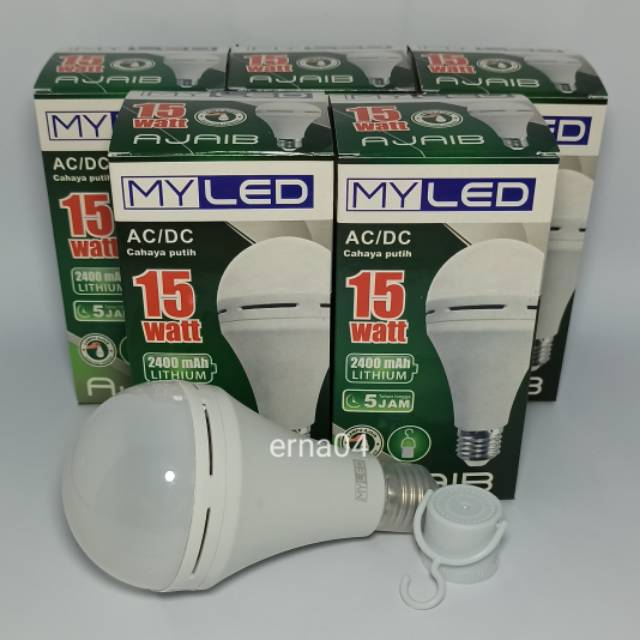 MYLED Lampu LED Emergency AC/DC 15 Watt (Paket 5 Pcs)