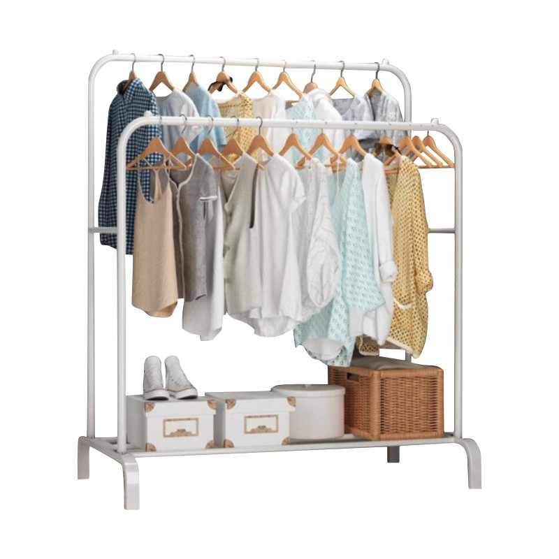 Gantungan Baju Rak Lemari Jemuran Stand Hanger Tempat Pakaian Sepatu Double Rak jemuran handuk