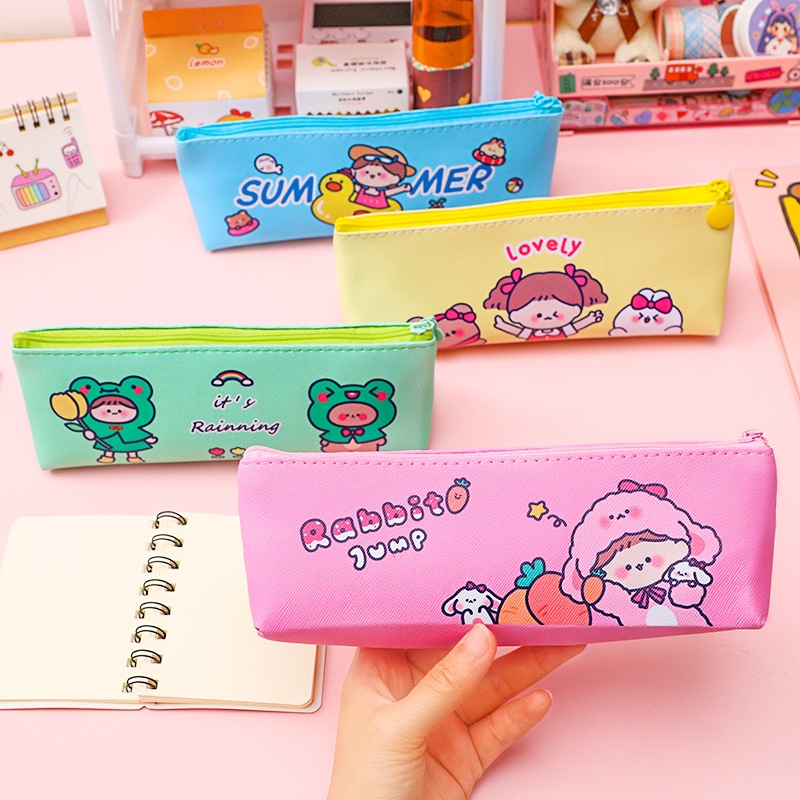 Tempat Pensil Anti Air Segitiga Tempat Pensil Aesthetic Pencil Case Kotak Pensil Lucu Tempat Pensil Anak