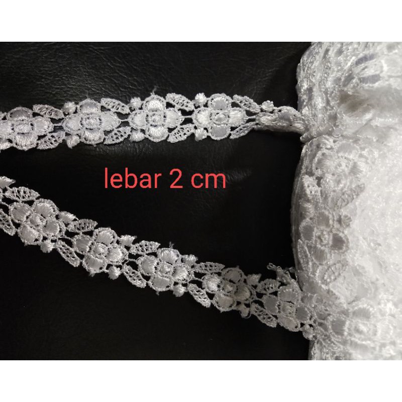 Renda bordir gyper kembang renda giper bordir putih renda tengah renda rajut