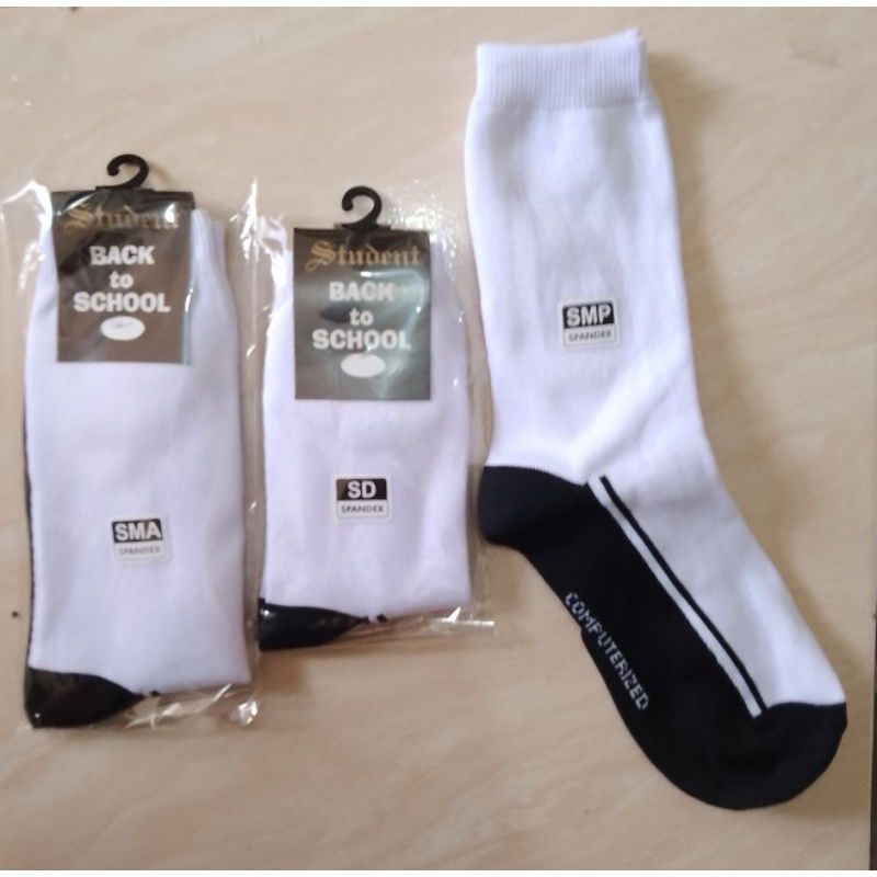 Kaos Kaki Sekolah SD SMP SMA Hitam Putih Back to School