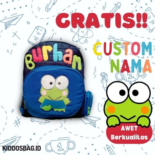 TAS KARAKTER ANAK SEKOLAH PAUD TK SD BOCIL PEREMPUAN LAKI-LAKI TAS CEWEK COWOK CUSTOM NAMA DAN WARNA