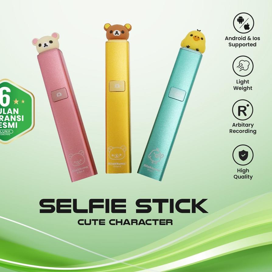 Terbaru|SQ25|Luna Official Simple Selfie Stick/tongsis HP/tongsis karakter cute