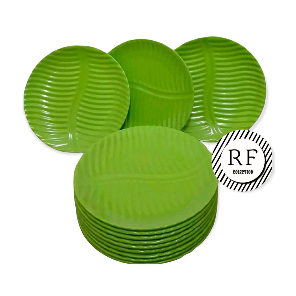 

PROMO 3pcs PIRING SAJI ULIR DAUN TIMBUL MELAMIN DIAMETER 22cm/8inch TEBAL DAN TAHAN BANTING/BAYAR DITEMPAT