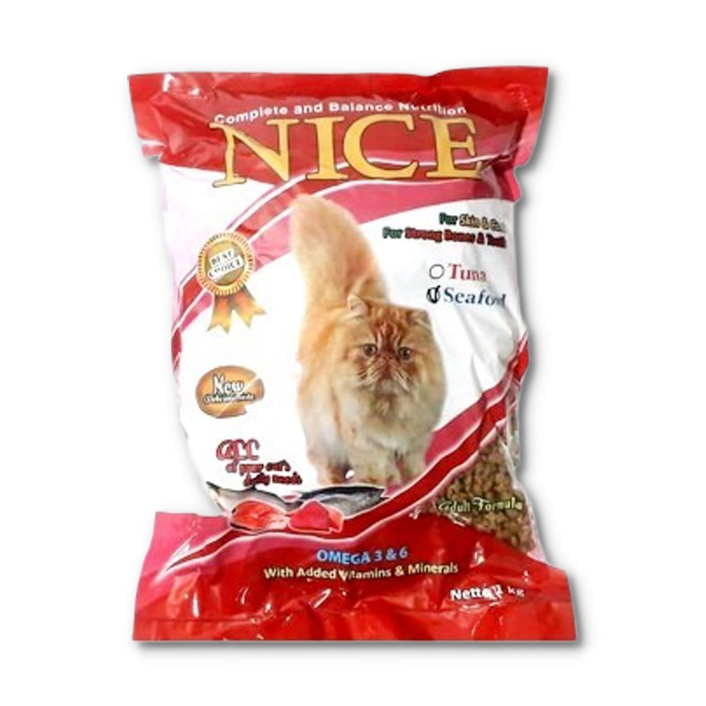 Makanan Kucing Kering NICE 500 Gram - 800 Gram - 1 KG / Dry Cat Food Murah