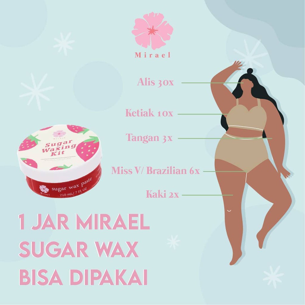 MIRAEL SUGAR WAXING KIT [BISA COD] ORIGINAL PAKET PENGHILANG BULU RAMBUT PERMANEN BELI 2 GRATIS 1