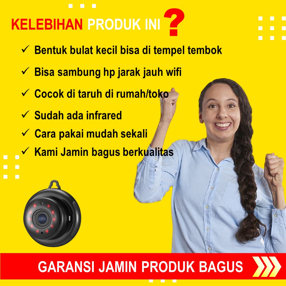 KAMERA CCTV MINI TERSEMBUNYI WIFI V380 SPY CAM IP CAMERA CCTV PENGINTAI KECIL WIRELESS TERHUBUNG HP JARAK JAUH HIDDEN CAM HD INDOOR MICRO SD MATA2 PENGINTIP  JS138