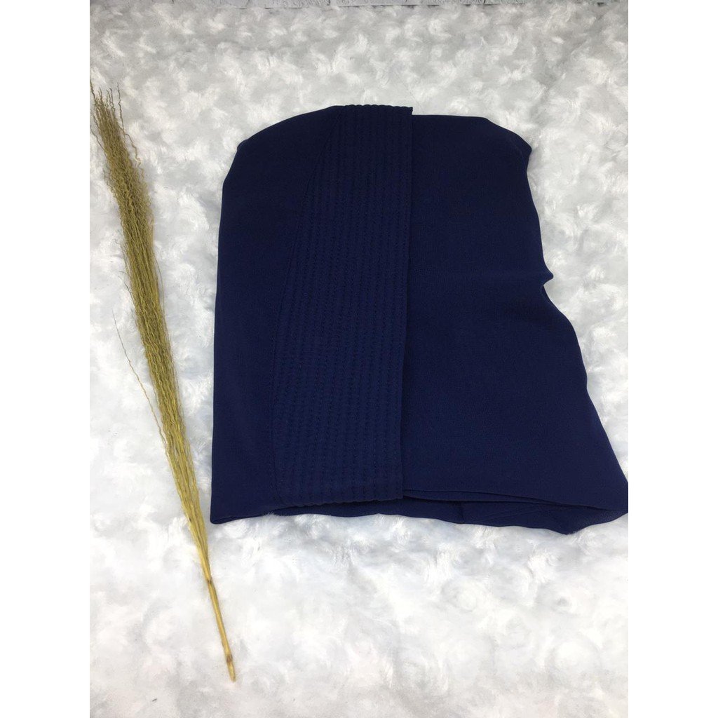 PROMO 9.9  Jilbab Instant Khimar Raudah Ouval Khimar Kancing 2 Layer / Jilbab Kancing 2 Layer-NAVY