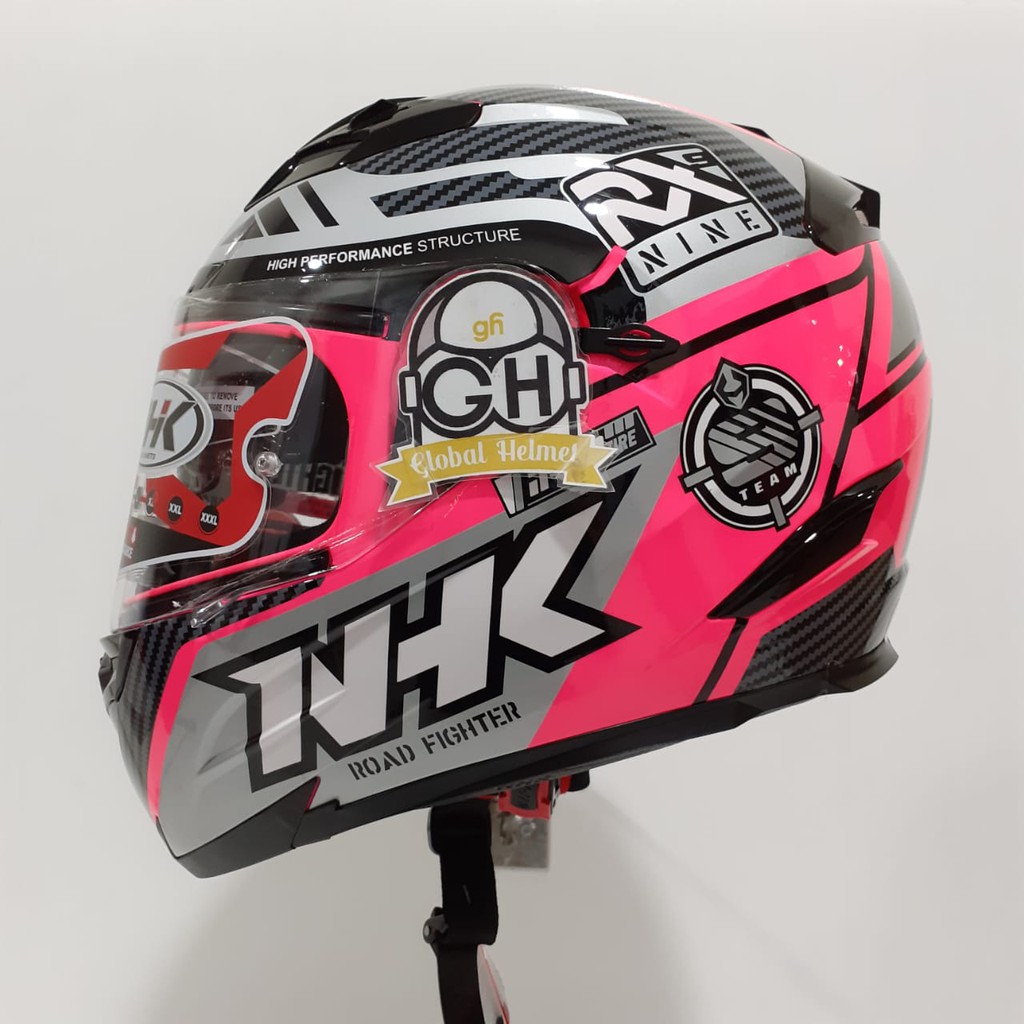 HELM NHK RX9 RACER X NHK RX-9 RACER X NHK RX NINE PINK SILVER FLO