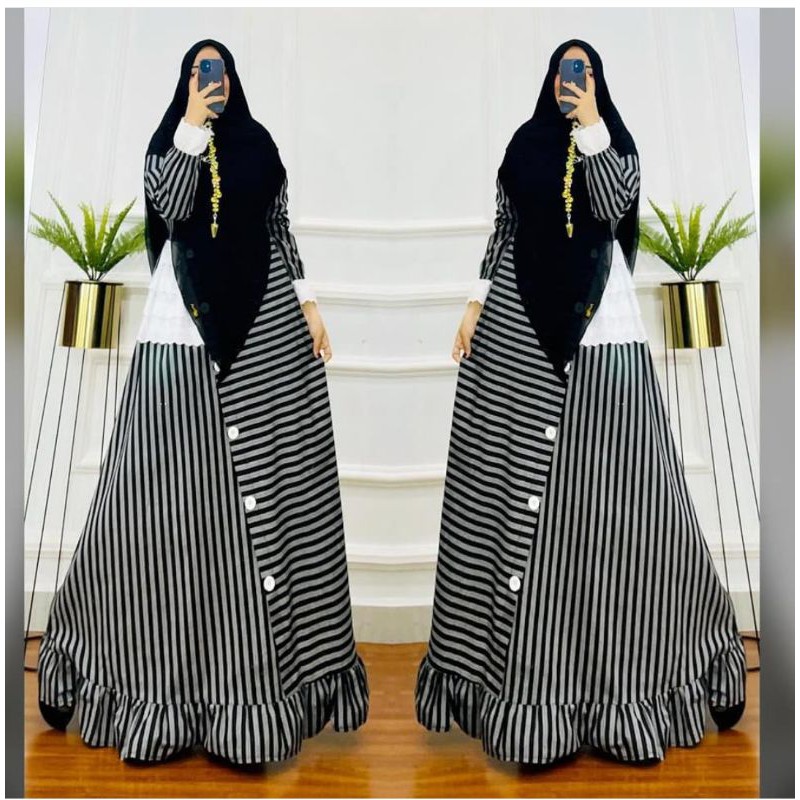 Aurora gamis salur linen "Dress only"