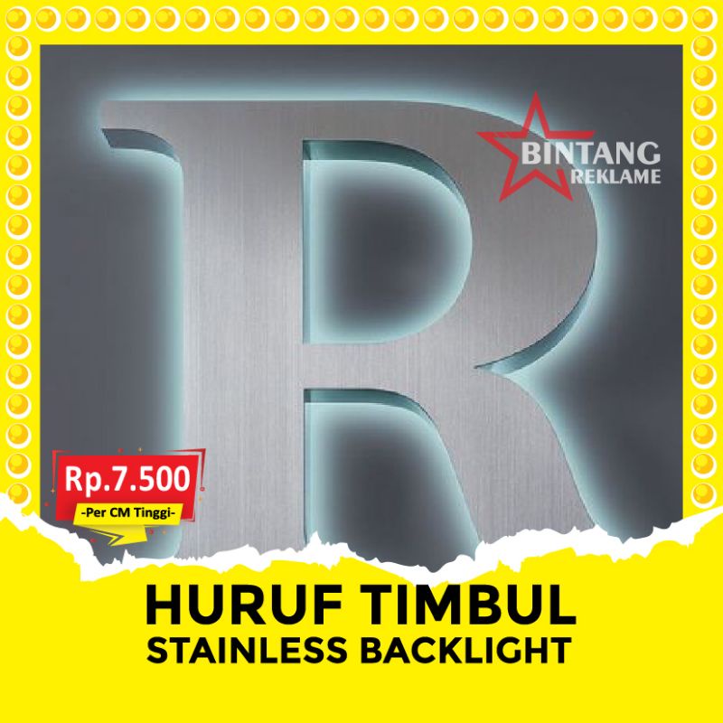 Jual HURUF TIMBUL STAINLESS BACKLIGHT LED AKRILIK GALVANIL NYALA ...