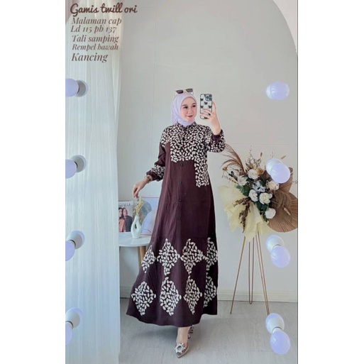 OBRAL..Gamis Twill Ori Rayon Super (s,m,l,XL,XXXL)Plain Dress - Baju Gamis Syari Remaja / Ibu Ibu Pe