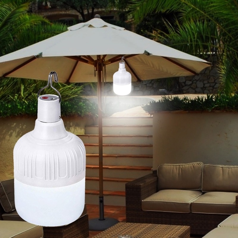 USB Rechargeable Light Bulb Outdoor Camping 3 Model Dimmable Portable Emergency Lights BBQ Hanging Night Lamp