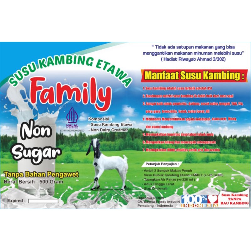 Family Susu Kambing Etawa Non Sugar 500g Alufoil