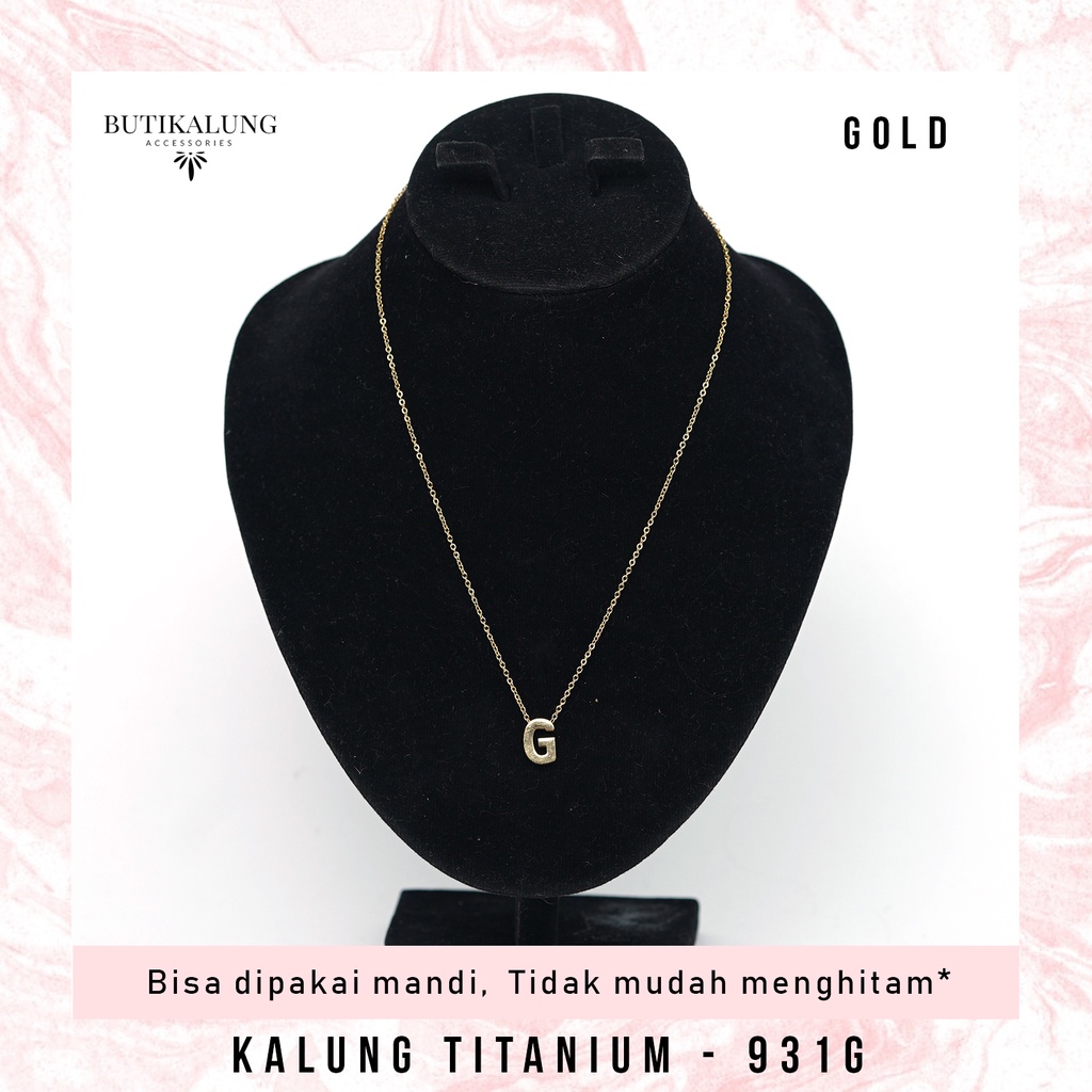 Kalung Titanium Kalung Huruf Kalung Alphabet Kalung Inisial Anti Karat Stainless 931