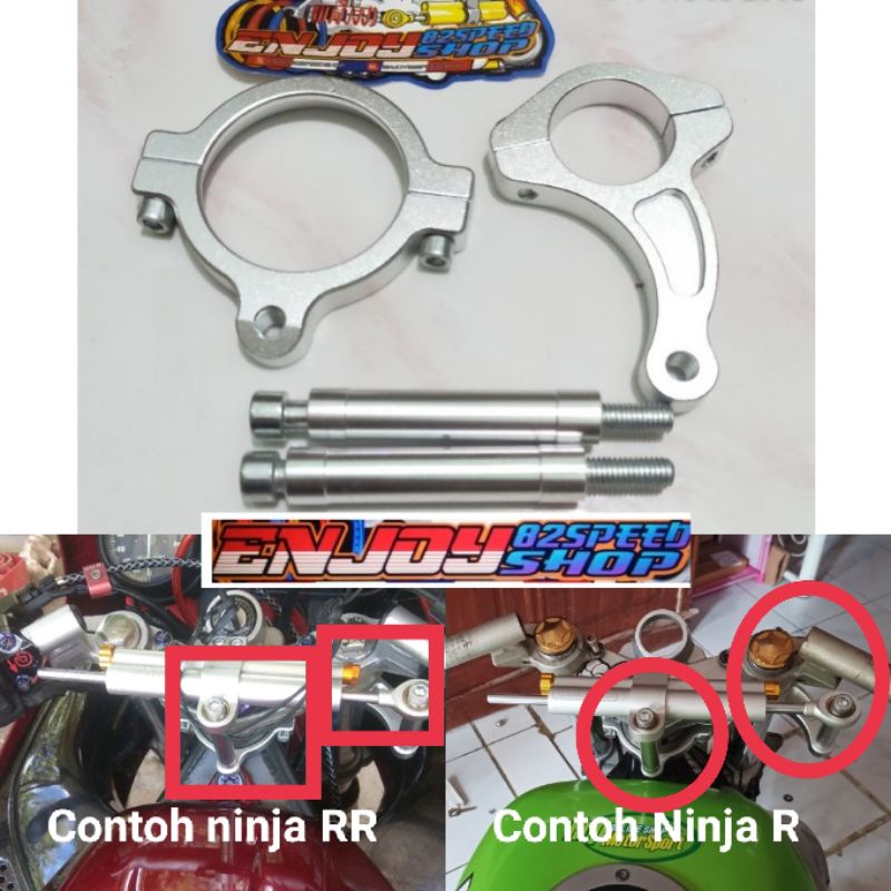 Breket Stabiliser atas Bracket Stering Dumper Ninja R RR as 33 mm