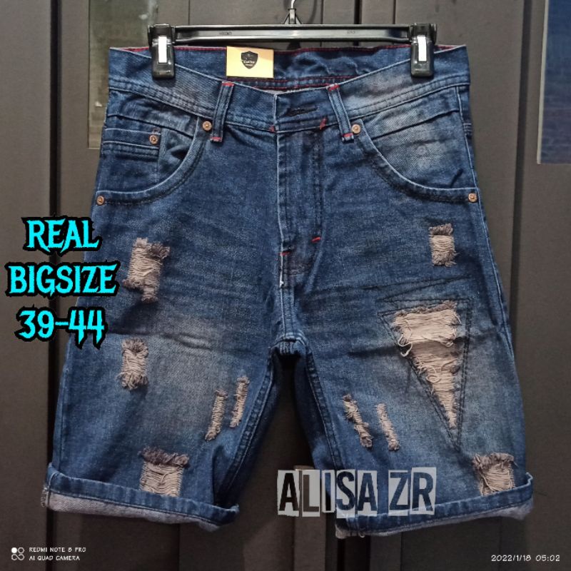 CELANA PENDEK PRIA JUMBO BIG SIZE JEANS TEBAL UKURAN 39-44