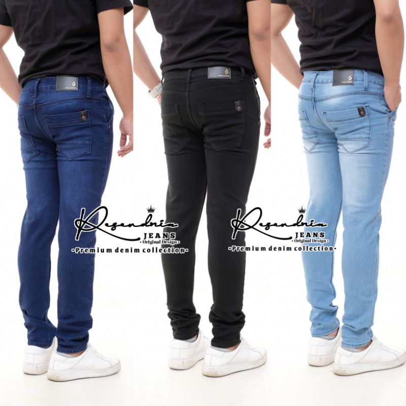 Celana jeans pria panjang slim fit skiny levis hitam pensil reguler jumbo