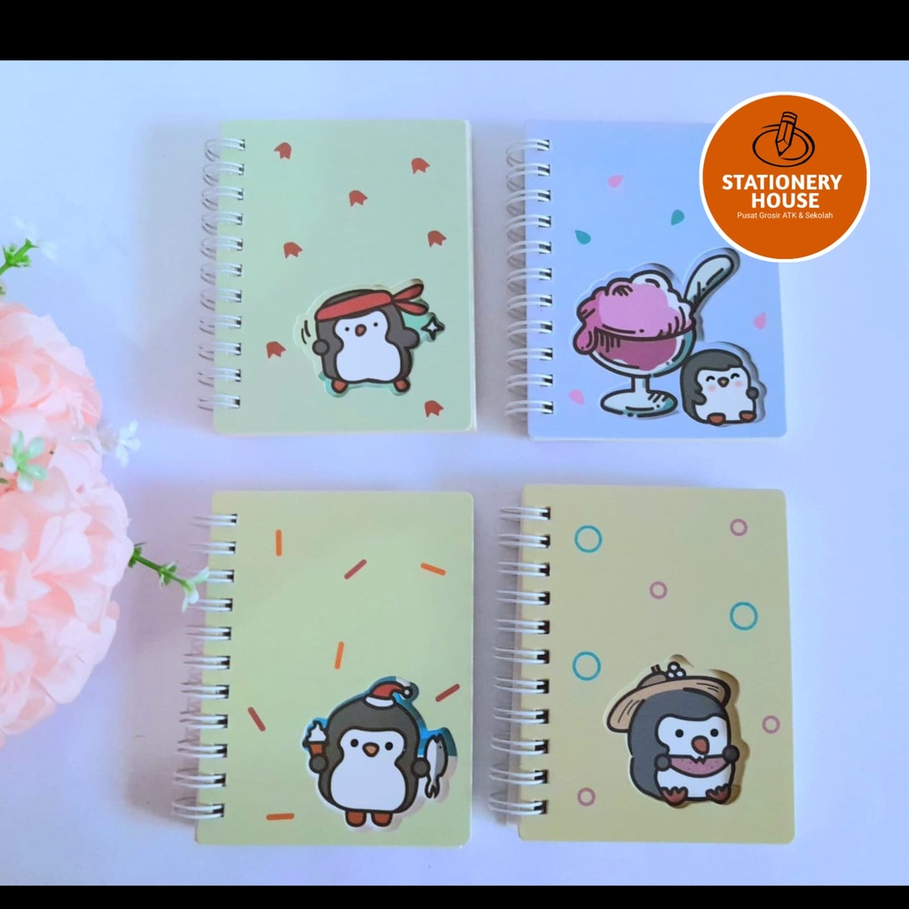

BUKU CATATAN / Notes Ring Pinguin / Jurnal Memo / Buku Catatan Mini